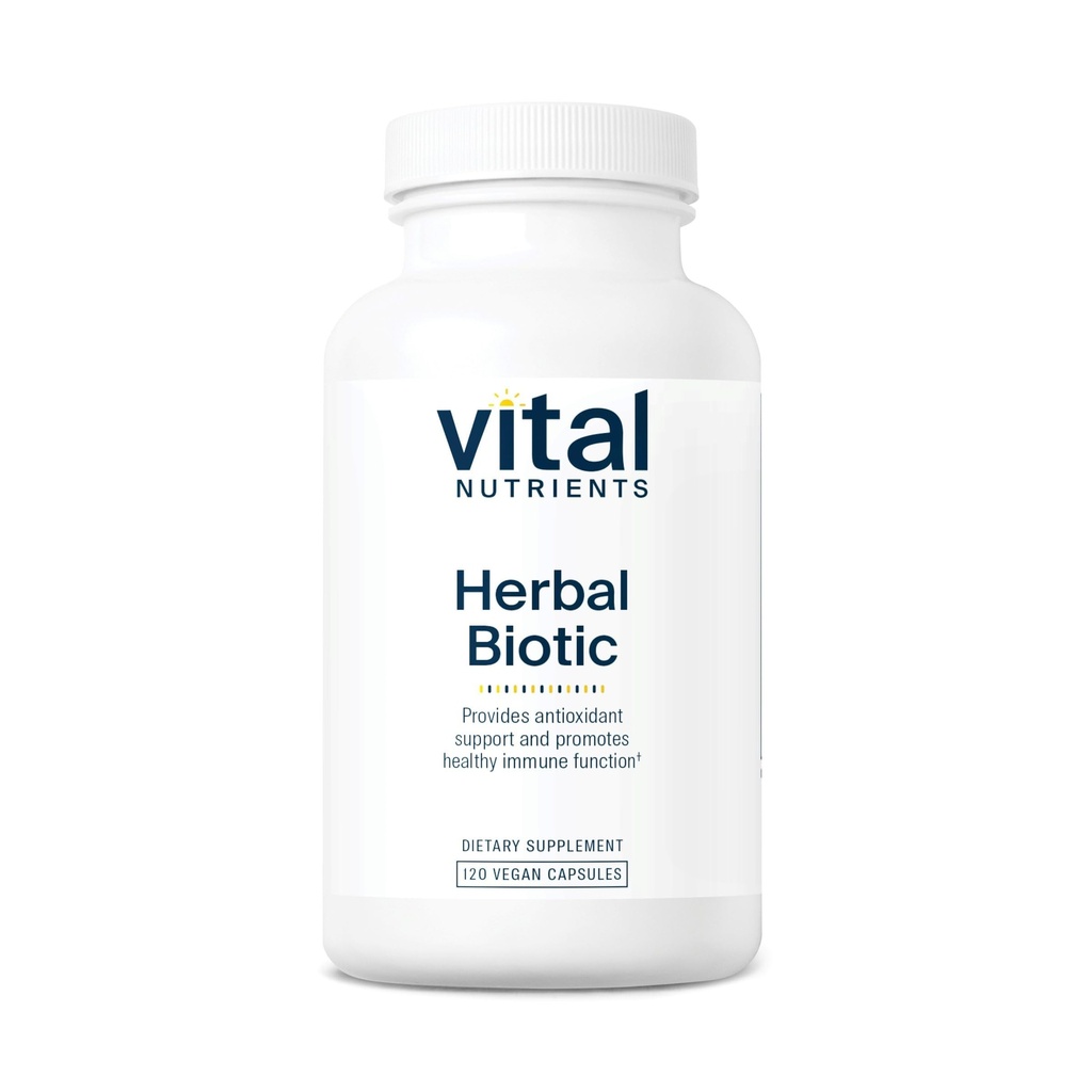 Vitale voedingsstoffen Herbal Biotic - Herbal Immune Support Supplement - Antioxidant Support Promoot gezond immuunsysteem - Gluten, zuivel, sojavrij - Non-GMO - 120 capsules