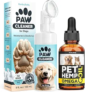 Charlie & Buddy Dog Paw Cleaner for Dogs of Small, Medium, Large Sizes, Hеmp Oil for Dogs - Omega 3,6,9 for Skin, Coat, Anxiеty Relief and Jоint Pаin