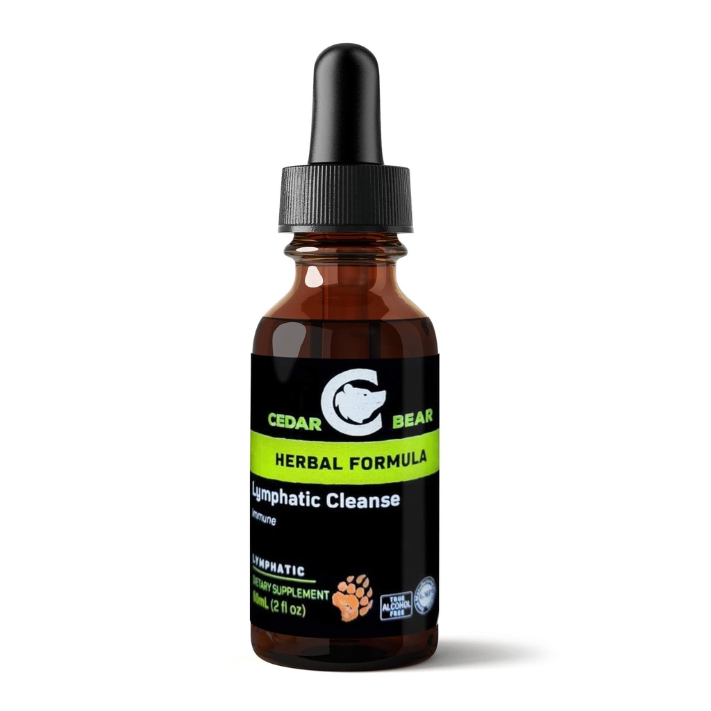 Cedar Bear - Lymfatische reiniging Immune Ondersteuning Supplement, Alcoholvrije Lymfatische Drainage Drops met Immune-Enhancing Natural Herbs, Liquid Herbal Supplements, 2 fl oz