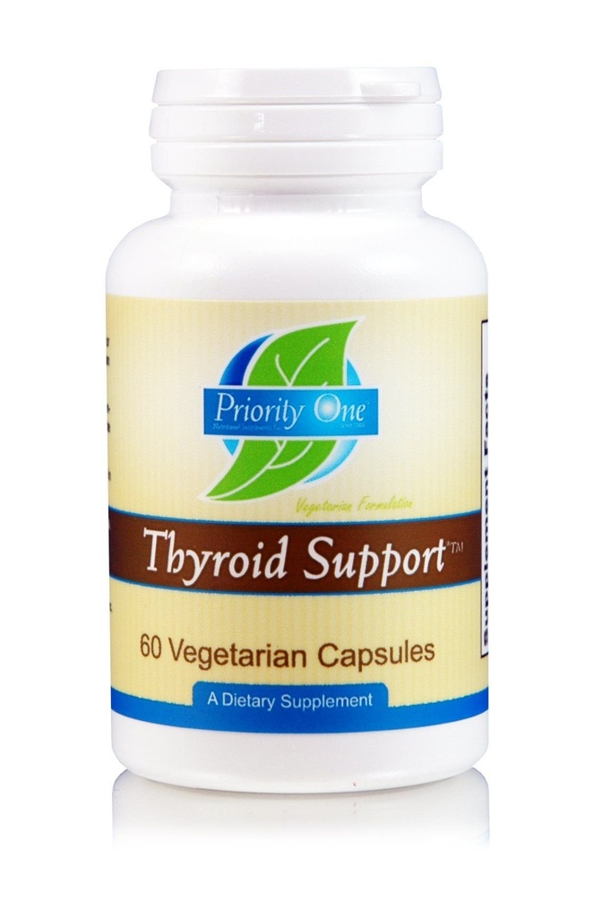 Priority One Vitamins Thyroid Support 60 Vegetarian Capsules - Vegetarian Support of The Thyroid Gland.*