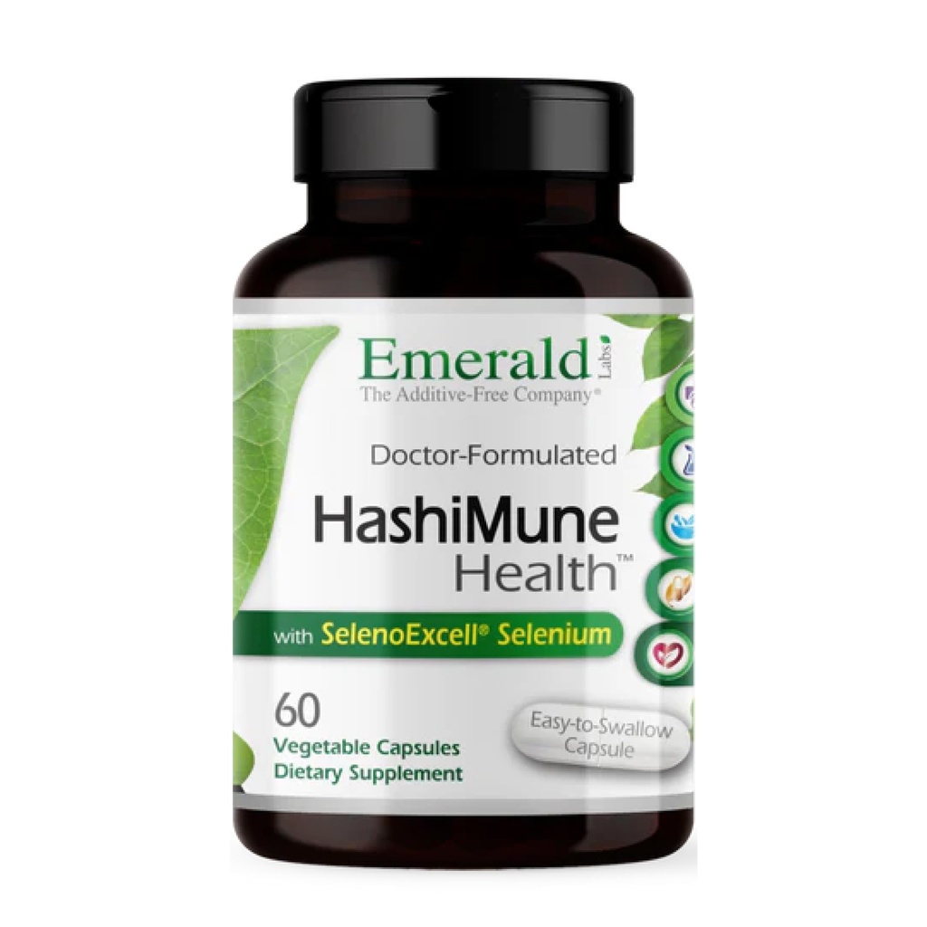 Emerald Labs HashiMune Health - Vegan Thyroid & Immune Support Supplement - Inclusief SelenoExcell Selenium & Myo-Inositol - 60 plantaardige Capsules (30 dagen levering)
