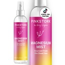Roze Ooievaars Magnesium Spray Mist - voor rust, stress, en slaap, zeeziekheid ondersteuning, Zwangerschap moet hebben, 200 mg per 6 Sprays, Pure Magnesium Chloride Body Spray, 4 oz, ongeparfumeerd