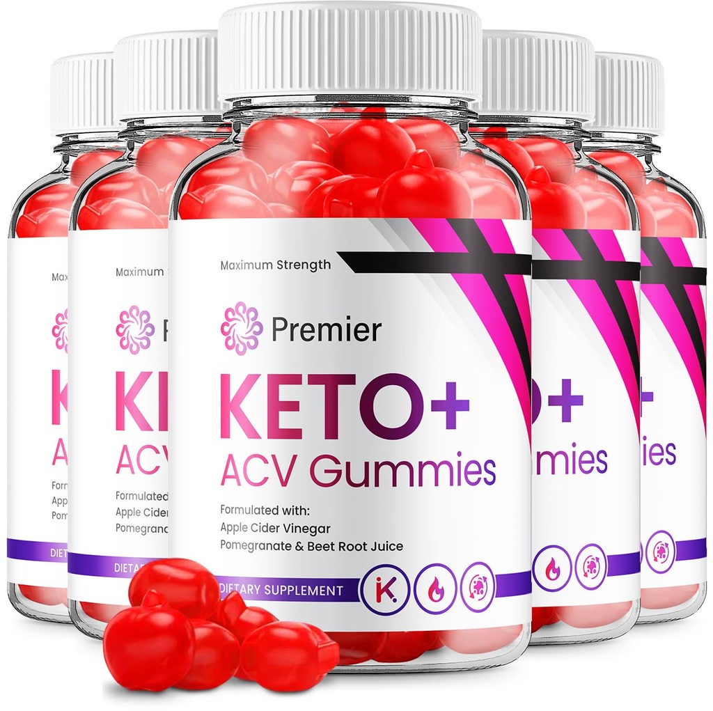 (5 Pack) Premier Keto ACV Gummies - Geavanceerde Formule Premiere Keto Plus ACV Gummies Apple Cider Vinegar Premier ACV Dieetsupplement Beoordelingen Mannen Vrouwen (300 Gummies)