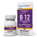 Superior Bron Geen Shot Vitamine B-12 Methylcobalamine 2000 mcg, B-6, & Methylfolaat 1200 mcg - Ondersteunt Energie, Hersenen en Hartgezondheid - Bariatrische Vriendelijk - 60 Sublingual Dissolving Tablets