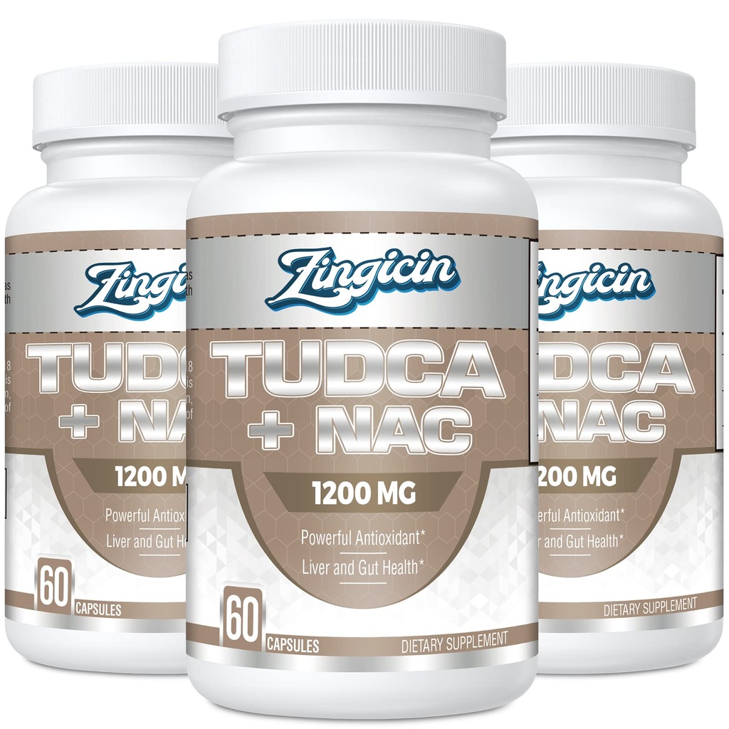 TUDCA met NAC Supplement 1200mg - 180 Capsules, krachtige TUDCA Bile Salt Plus N-Acetyl-Cysteine, antioxidant supplementen voor lever, spijsvertering