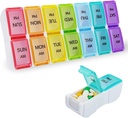 DailyRest pil Organizer 2 keer per dag, pil doos 7 dag, AM PM pil geval, afneembare wekelijkse pil container, Regenboog See-Through Lids, reizen draagbare geneeskunde container voor pil / Vitamins / aanvullingen