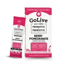 GoLive Prebiotic en Probiotic voor vrouwen, mannen, kinderen. Berry Granaatappel Synbiotic Powder w/L-Glutamine, Vitamine D3, Elektrolyten. Voor Gut Health, Digestie, Metabolisme, Immuniteit 15-50B CFUs.