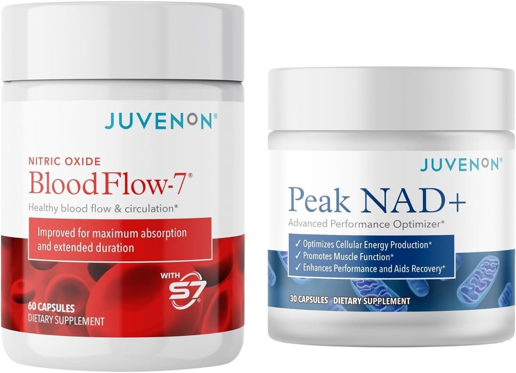 Juvenon BloodFlow-7 Nitric Oxide Supplement met Nitrosigine + Peak NAD+