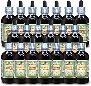 Citroenthym (Thymus x Citriodorus) Glyceriet, Organisch gedroogd kruiden Alcoholvrije vloeistof Extract (Grote naam: HerbalTerra, Trots gemaakt in USA) 20x4 fl.oz (20x120 ml)