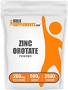 BulkSupplements.com Zink Orotaat Poeder - Zink Mineralen Supplement, voor Immune Ondersteuning - Glutenvrij, 200mg per portie, 500g (1,1 lbs) (verpakking van 1)