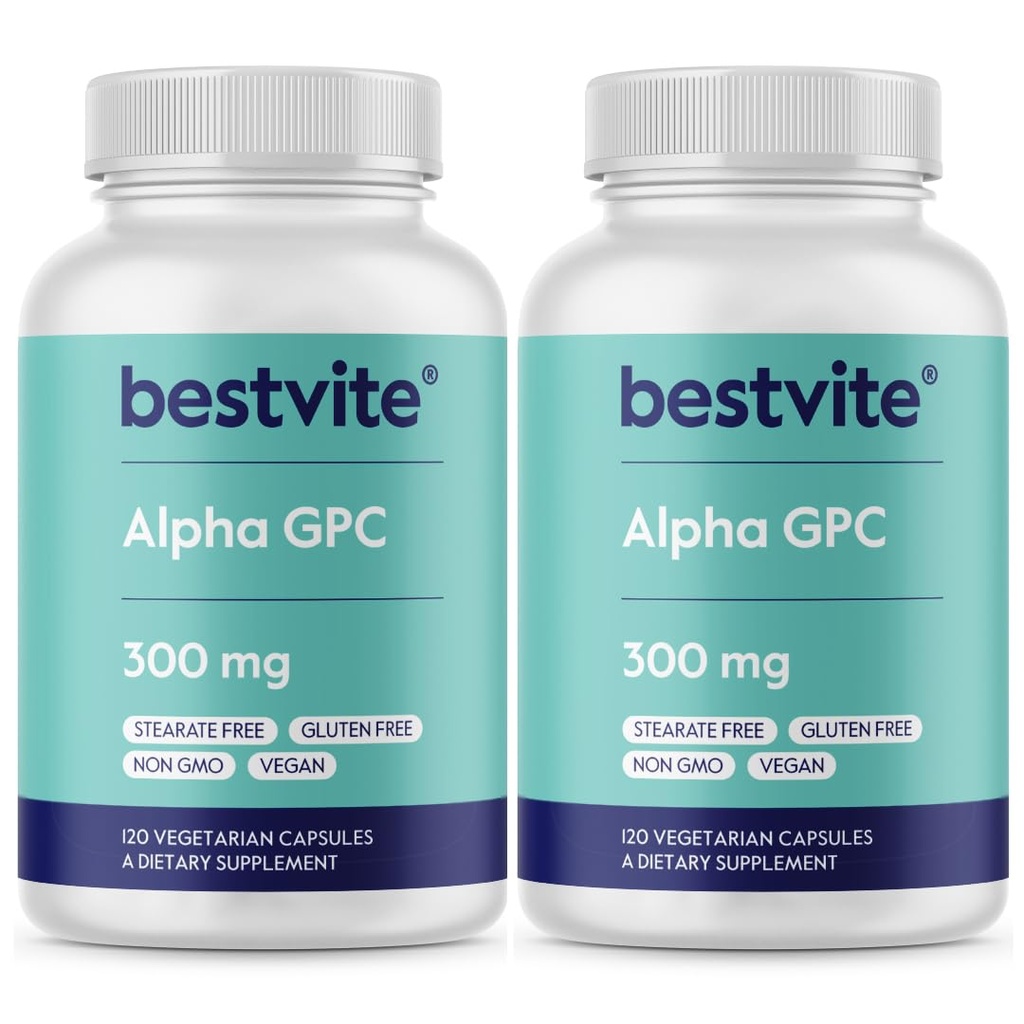 Alpha GPC 600mg per portie (240 Vegetarische Capsules) (120x2) - Geen Stearates - Veganistisch - Niet GGO - Glutenvrij