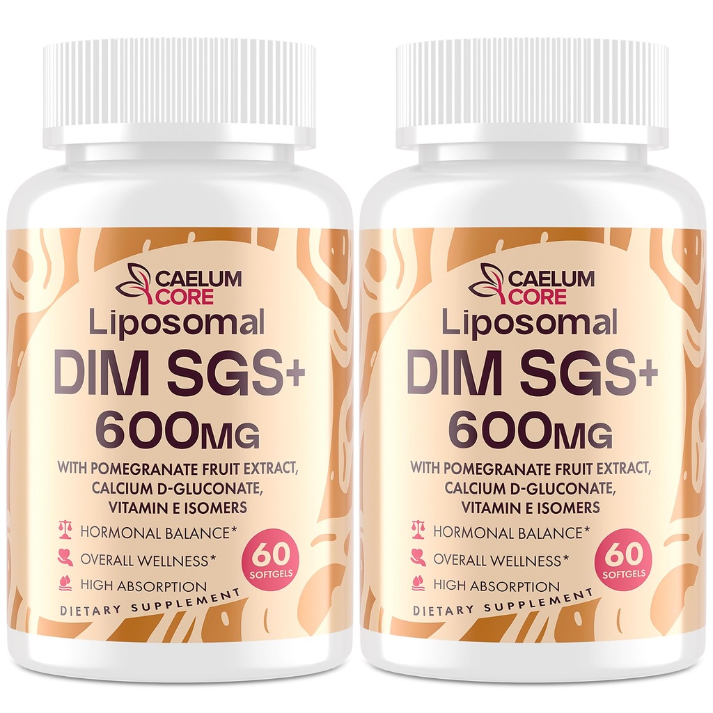 Liposomale DIM SGS Supplement - Hormone supplement voor vrouwen en mannen, Estrogeen Supplementen bevat Sulforaphane Glucosinolaat, Vitamine E, Granaatappelfruit - Ondersteuning Detox en Antioxidant (2 Pack)