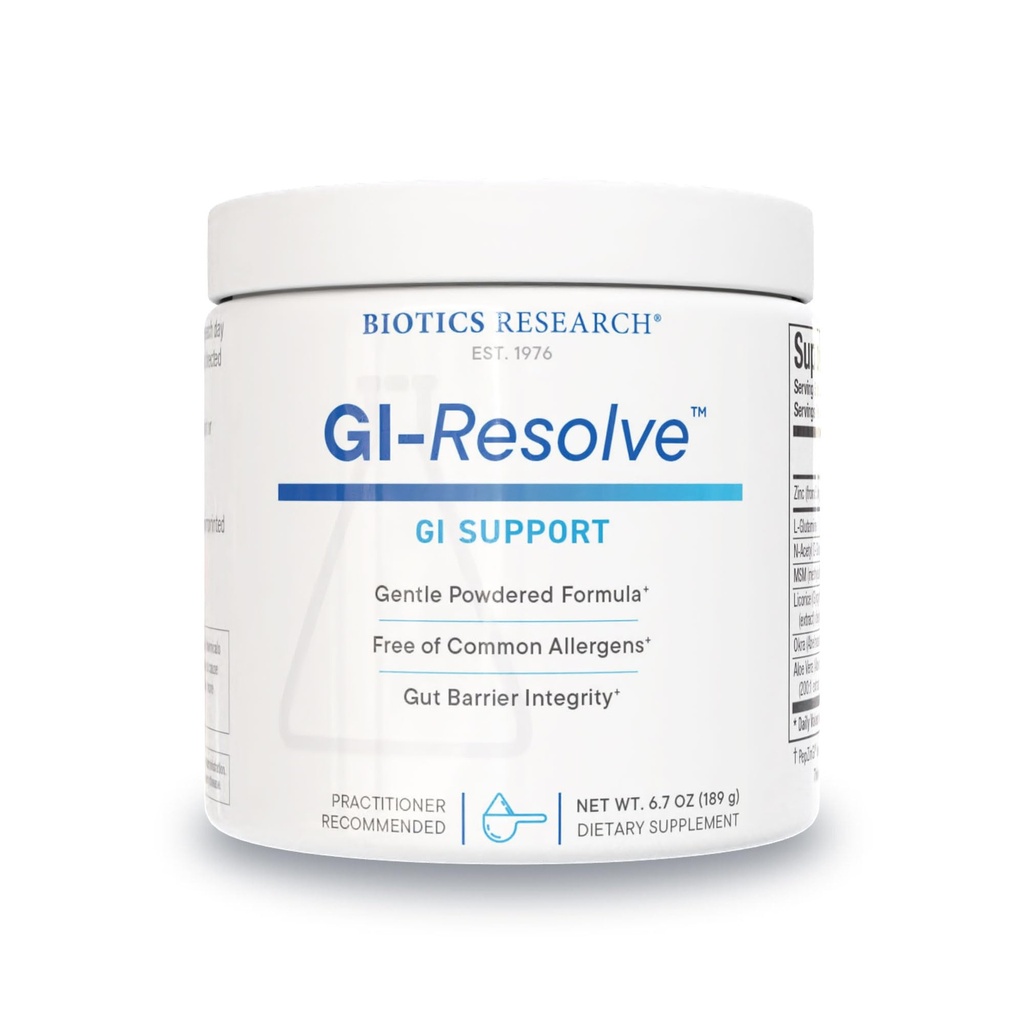 Biotics Research GI ResolveTM Advanced L-Glutamine Powder Formula for Gut Lining Support & Healing - Optimale Gastro-intestinale functie - Premium 7-Ingrediënt met zink Carnosine & Botanicals- 6.7oz