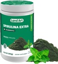 Land Art Organic Spirulina Extra Powder - Mint Flavoured - 100% Pure - 75 Servings - Superfood - Good Taste and Good Smell - 10% Bioactive Chlorophyll - Powerful Source of antioxidants
