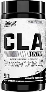 Nutrex CLA 90 Soft Gels - 1000mg Conjugated Linoleic Acid Active Blend from Safflower Oil - Stimulant-Free Metabolism Booster Pills for Weight Loss