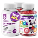 Kinderen Magnesium 120 telling en Magnesium 60 telling Gummies Sugar-Free - Kalm Magnesium Gummies Supplement voor kinderen, Sugar-Free Magnesium Kalm Kauwen voor kinderen & volwassenen