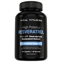 Vitale vitamines Resveratrol Supplement - Antioxidant Ondersteuning, Cellular Longevity, Cognitive Functie - 60 Capsules