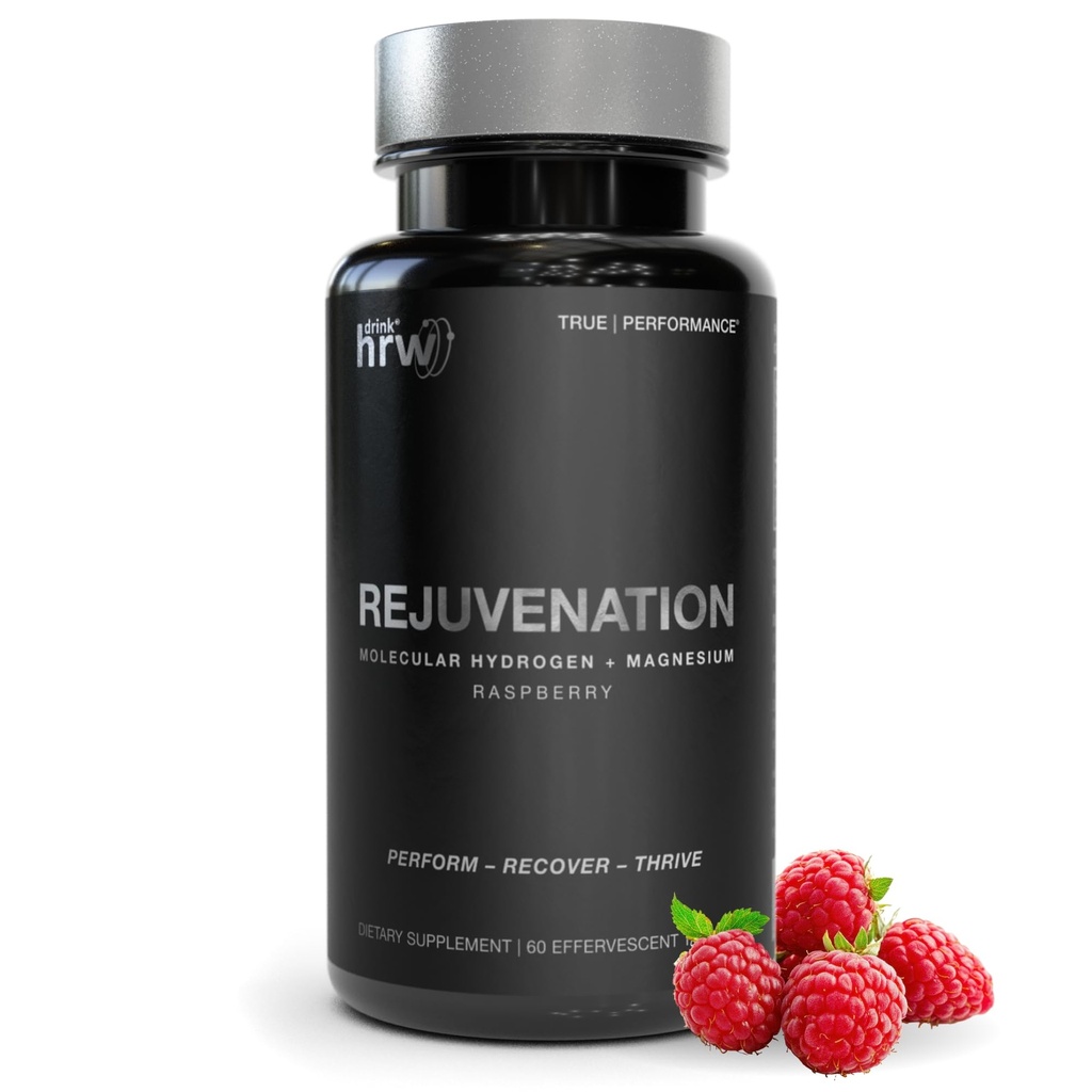 DRINK HRW Verjonging Moleculaire Waterstof Water Tablets: 12 ppm H2 - Waterstof & Magnesium Supplement, ondersteunt energieproductie, herstel, cognitieve gezondheid. Informed Sport Certified (Raspberry 60ct)