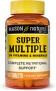MASON NATUURLIJKE Super Multiple 34 Vitaminen en Mineralen - volledige voedingsondersteuning, Alles in één Multivitamine, Ondersteunt de algehele gezondheid, 100 tabletten