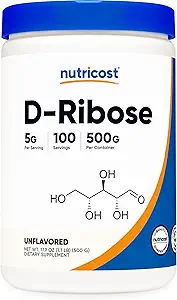 Nutricost D-ribosepoeder 500 Gram - 5000mg per portie, niet-GMO (500 G (2 verpakkingen))