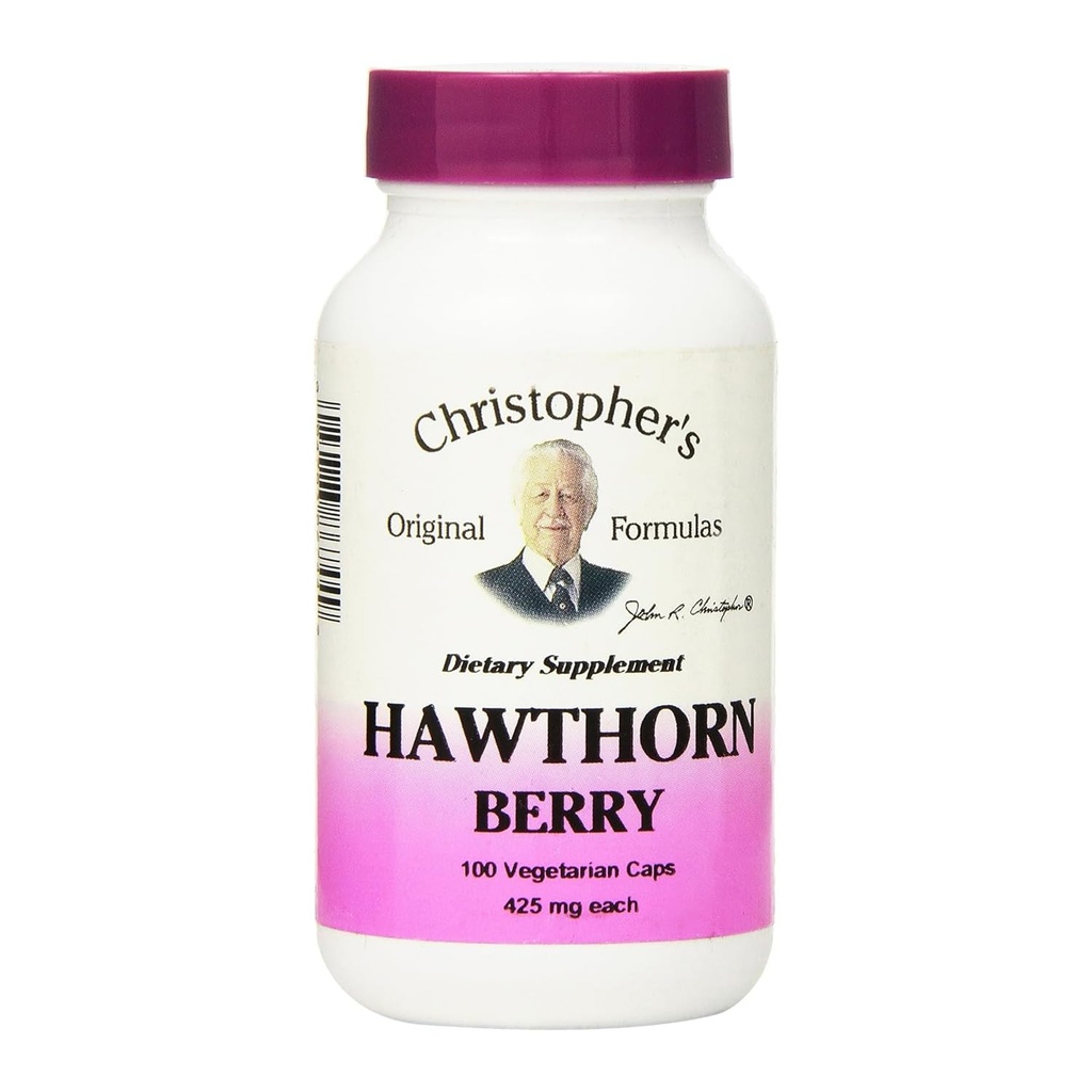 Christopher's Original Formulas Hawthorn Berry Capsules, Herbal Supplement for Heart & Cardiovasculaire Wellness, 100 Capsules