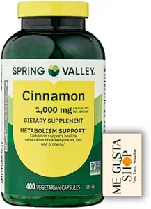 Spring Valley Kaneel 1000 mg Dieetsupplement, 400 Tel Capsules met Pillen Organizer