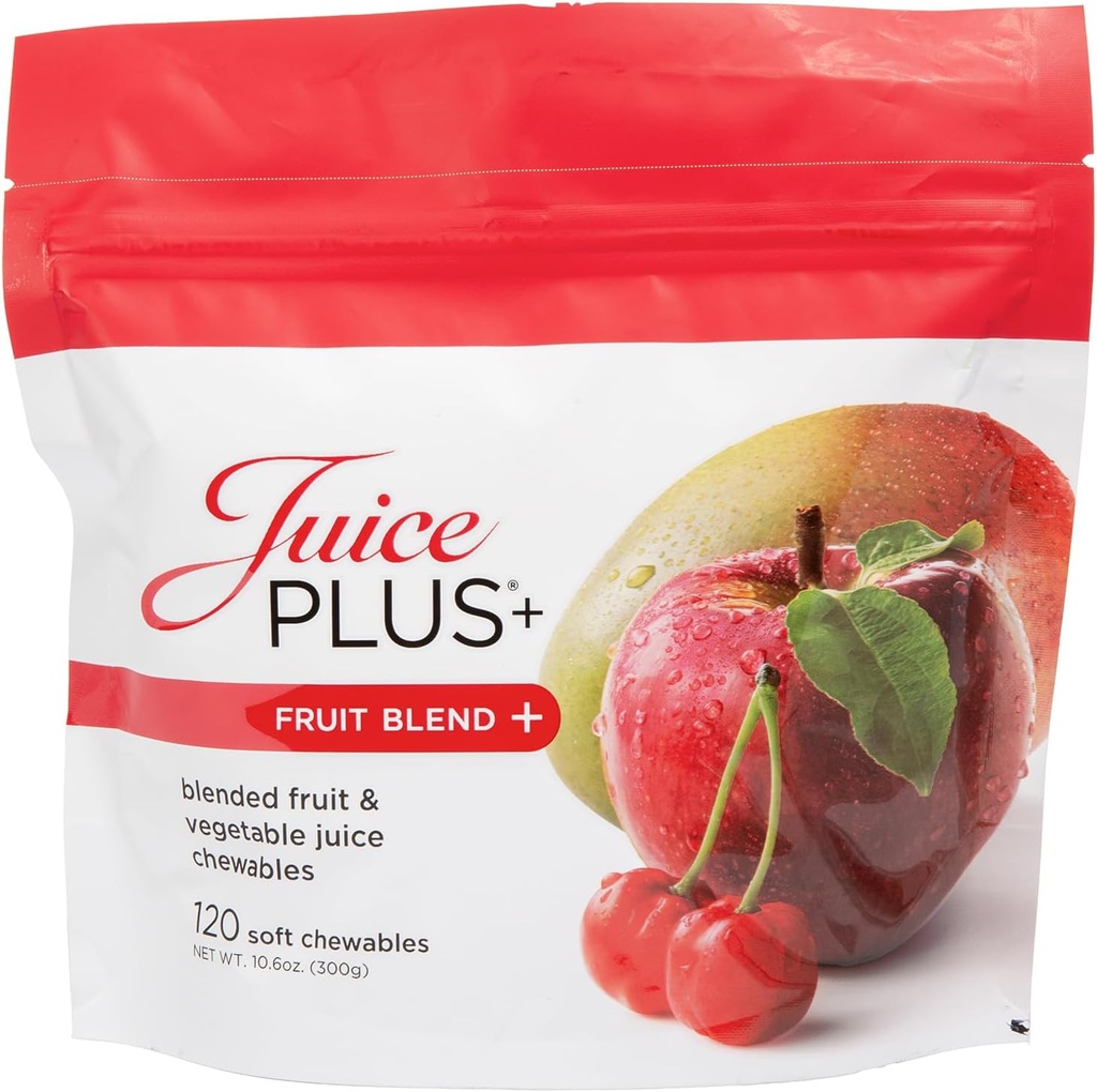 Juice Plus+ Fruit Blend Soft Chews (Chewables) - Boost Your Nutrition with 11 Fruits & Plant Ingredients - Vegan Gummy for Kids & Adults - Vitamins, Whole Food Nutrition - 1 Pouch (1-Mo, 30 Kauwgom)