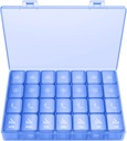 XL Pill Organizer 4 keer per dag, BUG HULL Extra Large Weekly Pill Box Case, 7 dagen vitamine Container dagelijkse pil houder voor kabeljauw-liver olie, vitaminen, supplementen (Koninklijk blauw)