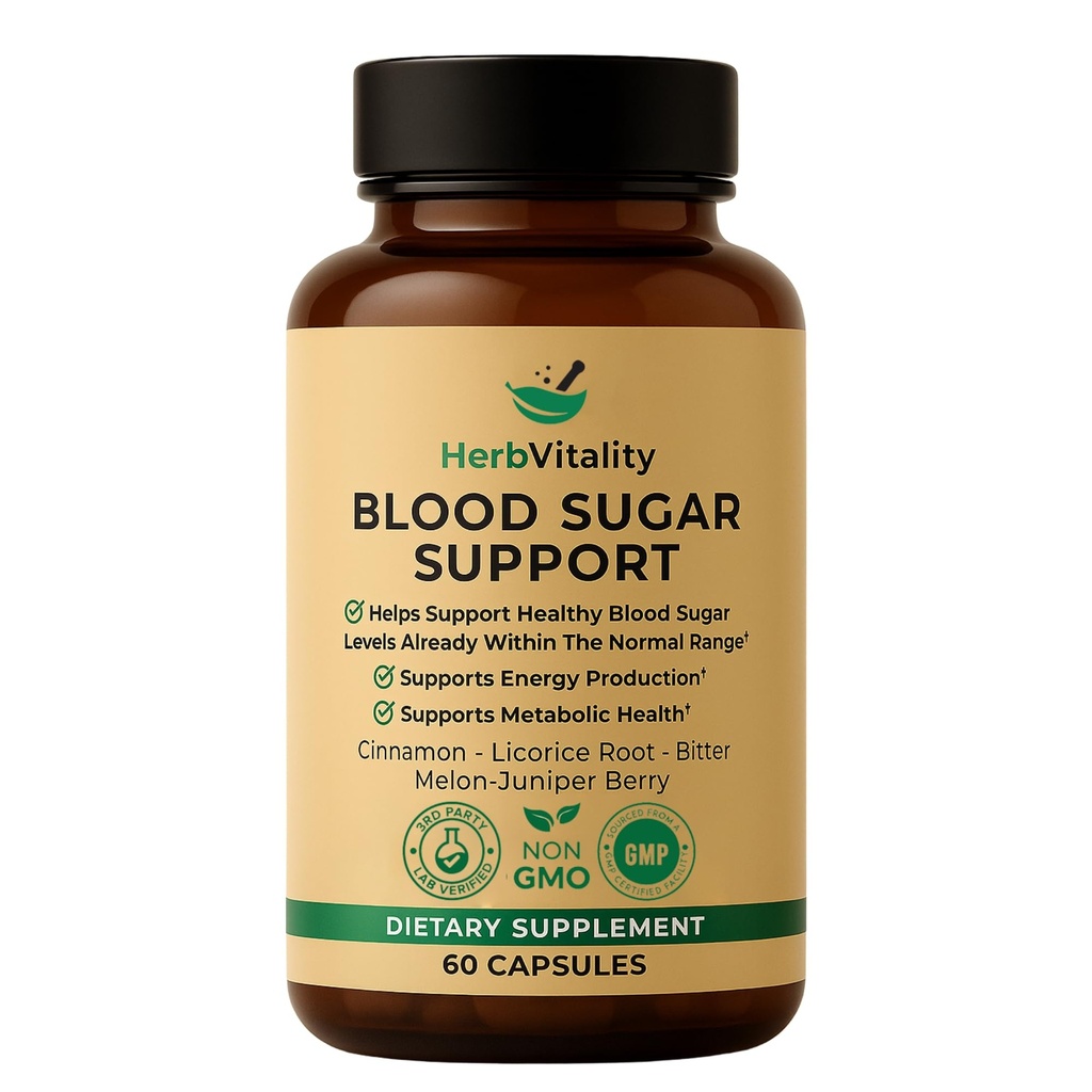 Blood Sugar Support Supplement met kaneel, Bitter Meloen Ondersteunt gezonde bloedsuiker niveaus al binnen normale bereiken 