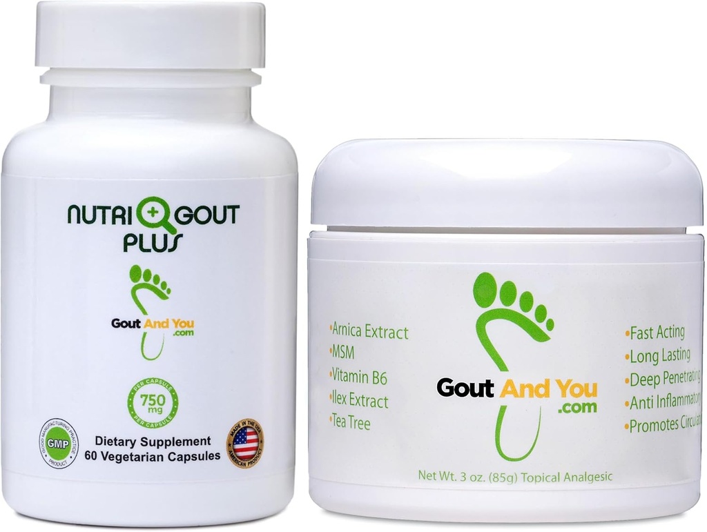 NutriGout Plus Urinezuur Ondersteuning en therapeutische verlichting Topische crème met Arnica Extract