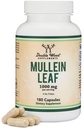 Double Wood Supplements Mullein Leaf Capsules, 180 Vegan Capsules with No Fillers, Supports Lung & Respiratory Health