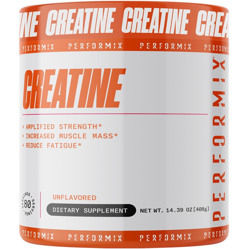 PERFORMIX - Creatine Monohydraat - 5000 mg per portie (5 g) - Pre-workout - Verhoog de spiermassa, verbeter de sterkte en verminder de vermoeidheid - Creatine Monohydraat Poeder - Unflavored - 80 porties - 400 g
