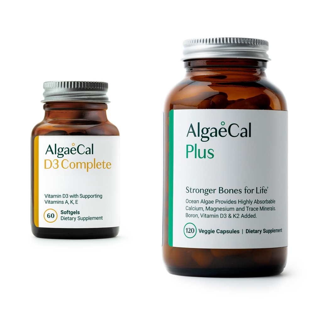 ALGAECAL Bundle - D3 Complete (1000 IE) + K2, Vitamine E, Vitamine A & Plant-based Calcium voor sterkere botten