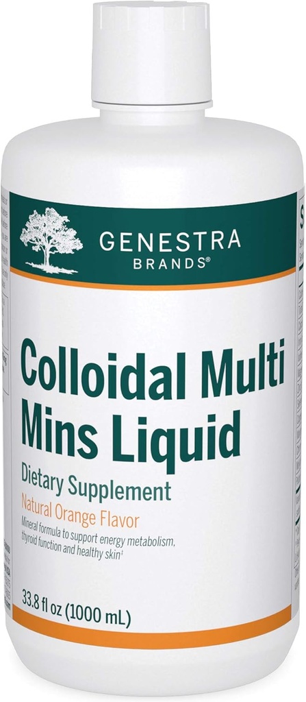 Genestra Merken Colloïdale Multi Mins Liquid - Colloïdale Mineralen - Natuurlijke Sinaasappelsmaak - 33 Serven