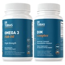 Dr. Tobias Omega 3 Visolie en DIM Complex Supplementen, Ondersteunt Hart, Hersen Immuun Functie en Hormonenbalans voor vrouwen en mannen met BioPerine, Borccoli Extract & Calcium D-Glucaraat, 60 Capsules