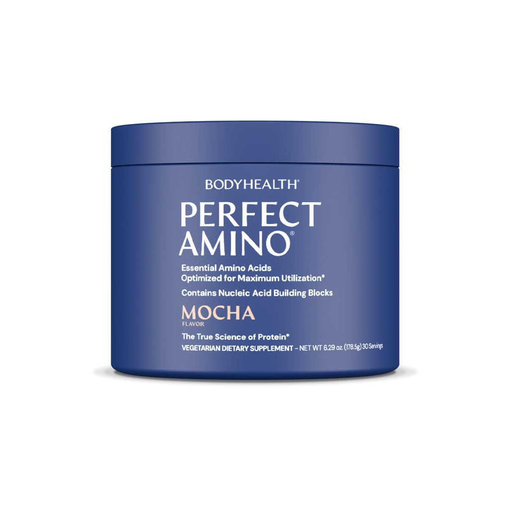 BodyHealth PerfectAmino Powder - BCAA en EAA Powder for Pre and Post Workout - Amino Acid Energy Drink for Men and Women to Support Lean Muscle and Recovery - Mocha - 60 Servings