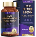 Lever Reiniging Detox & Reparatie 25-in-1 met melkdistel,Dandelbloemwortel, Beetwortel, Artichoke Extract voor lever Gezondheid Herb lever Ondersteuning Supplement Vitaminen Zink, Choline 90 Vegan Capsules