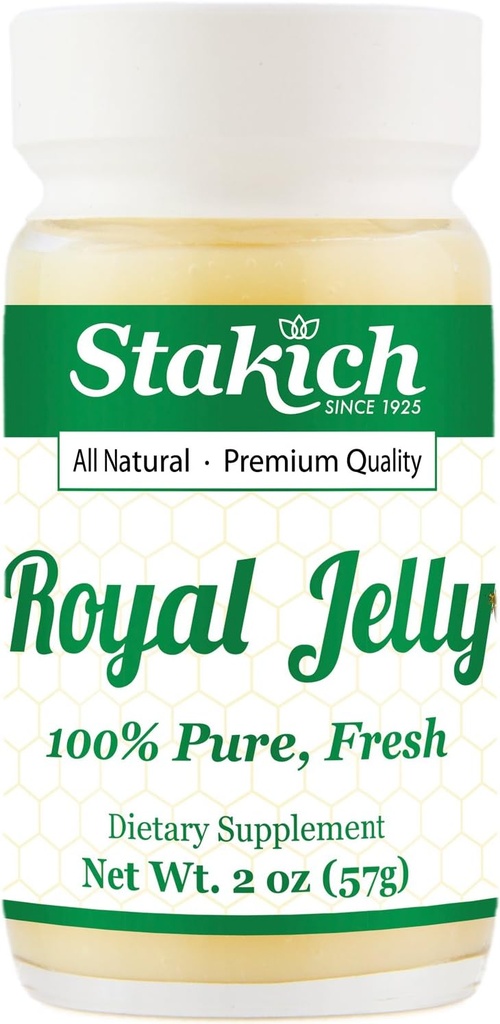 Stakich Fresh Royal Jelly - Pure, All Natural - Geen additieven/smaken/middelen toegevoegd - 2 Ounce (57 Gram)