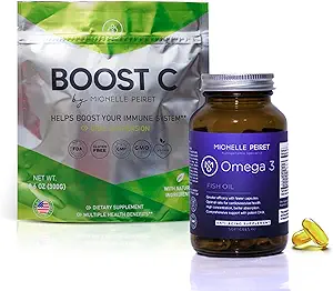 Fish Oil Softgels & Vitamine C Blend, Premium Vitamine C Powder & Omega-3 Protocol, Energy Boosting, Vegan, Glutenvrije (1-maand levering)