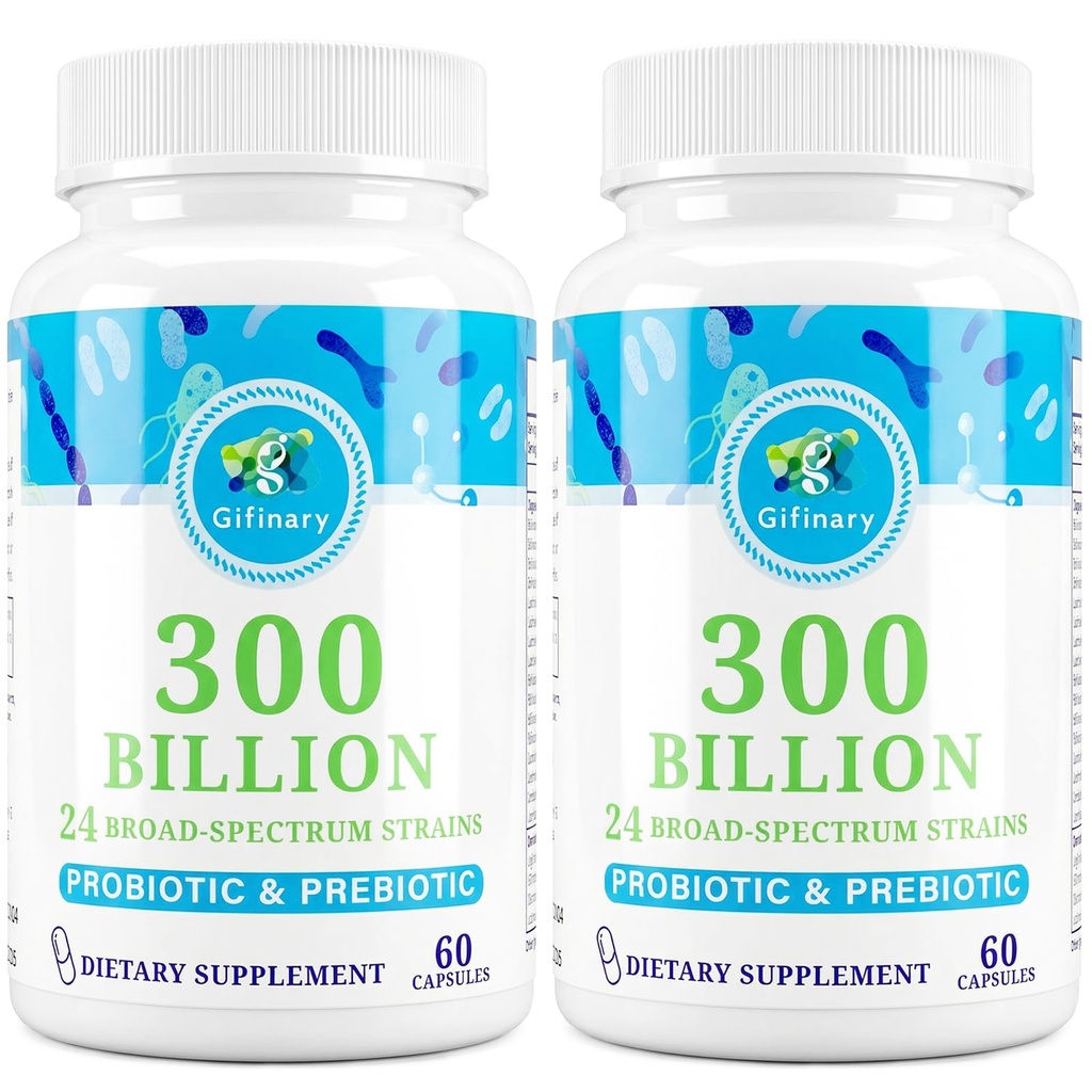 Probiotica voor vrouwen en mannen - 300 miljard CFU, 24 strains Probiotica + 15 biologische kruiden Prebiotica voor spijsverterings-, darm- en immuunsysteem, constipatie, diarree & Whole-Body Health - 4 maanden aanbod