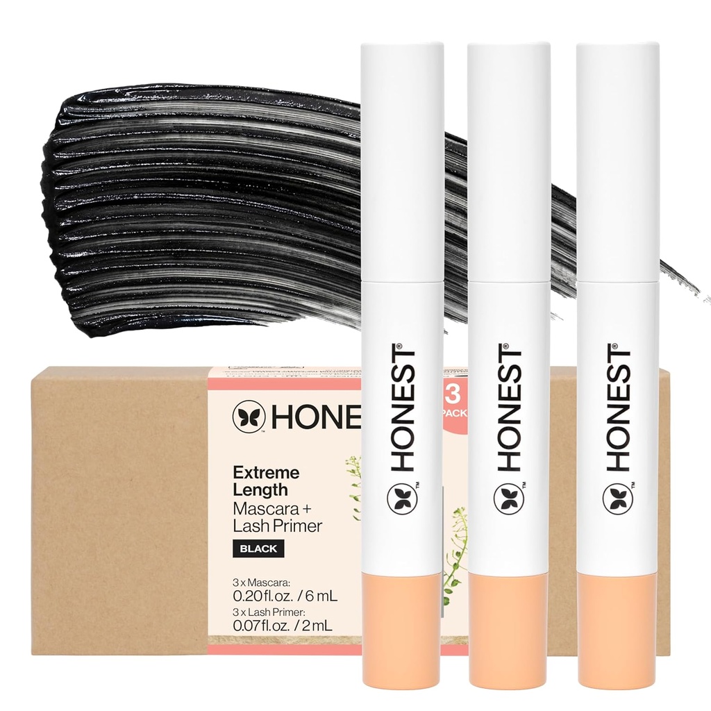 Eerlijke Schoonheid 2-in-1 Extreme lengte Mascara + Lash Primer 3-pack 