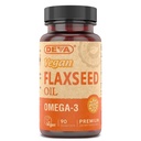Deva Vegan Omega-3 Vlaszaadoliesupplement - 1000 MG per portie - Koudgeperst en niet geraffineerd - Visolie alternatief - met Omega-3 ALA - 90 capsules, 1-pack