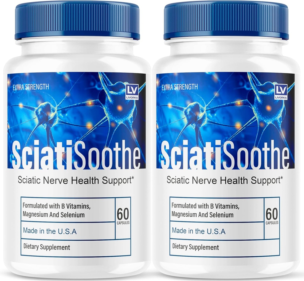 LIVORKA (2 Pack) Sciatisoothe - Sciatisothe Supplement, Sciati Soothe, Sciatisothe Vitaminen, Sciatisoth, Sciati Soothe Supplement, Sciati Soothe Capsules, Sciatic Sooth, 120 Capsules gedurende 2 maanden