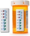 Peel and Stick Herbruikbaar voor 12 + Refills, Pill/Medication/Vitamine/Pet Med Tracker & Herinnering, Bevestig aan uw fles, Organizer-Free, Curved-Back (White, 2-Pack)