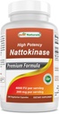 Best Naturals High Potency Nattokinase 4000 FU Per Serving/200 mg per Serving, 240 Vegetarain Capsules. Niet Glutenvrij.