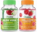 Levensvatbare Aloë Vera + Collageen & Biotine, Gummies Bundle - Grote Proeverij, Vitamine Supplement, Glutenvrij, GGO vrij, Kauwbaar