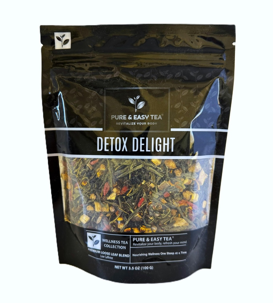 Pure en eenvoudige thee, Detox Delight, 30 dagen detox, Ondersteunt gezonde slimming, lever, Gut & Colon Cleanse, Geavanceerde volledige body blend, 100g/3.5oz