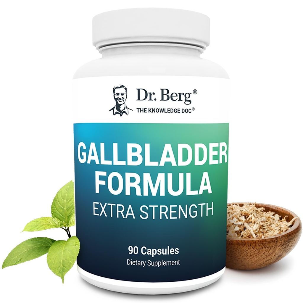 Dr. Berg Gallbladder Formula Extra Strength - with Ox Bile Powder and Conjugated Bile Acid - Digestive Enzymes Proprietary Blend - Full 45-Day Supply - 90 Vegetable Capsules