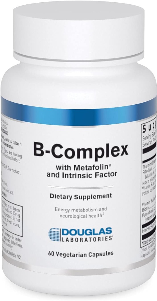 Douglas Laboratories B-Complex w/Metafolyn B-supplement ter ondersteuning van bloedcellen, hormonen en zenuwstelsel* 60 capsules
