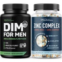 Testosteron Zink Complex & 300 mg DIM Supplement voor mannen voor oestrogeen Metabolisme en testosteron ondersteuning . Microbeadlet Zink Supplement (60 porties) met DIM Complex voor mannen (60 porties)